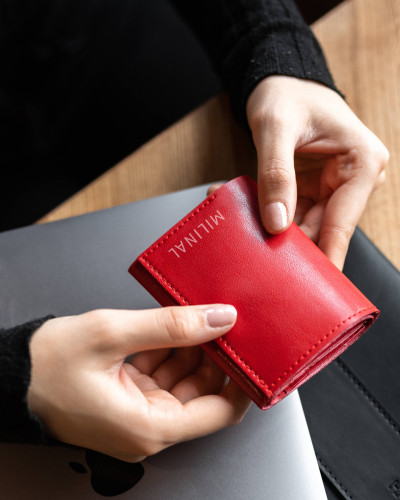 "ROLL" WALLET, ECO LEATHER, RED