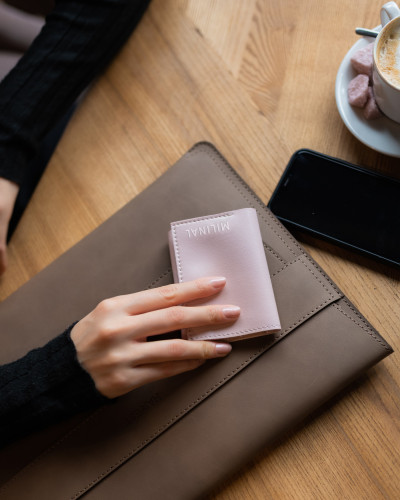 "ROLL" WALLET, ECO LEATHER, POWDER PINK