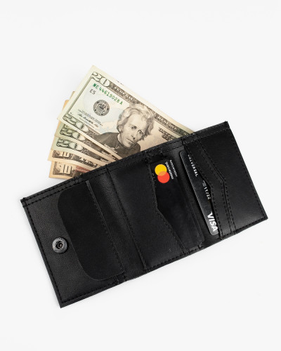 "ROLL" WALLET, ECO LEATHER, BLACK