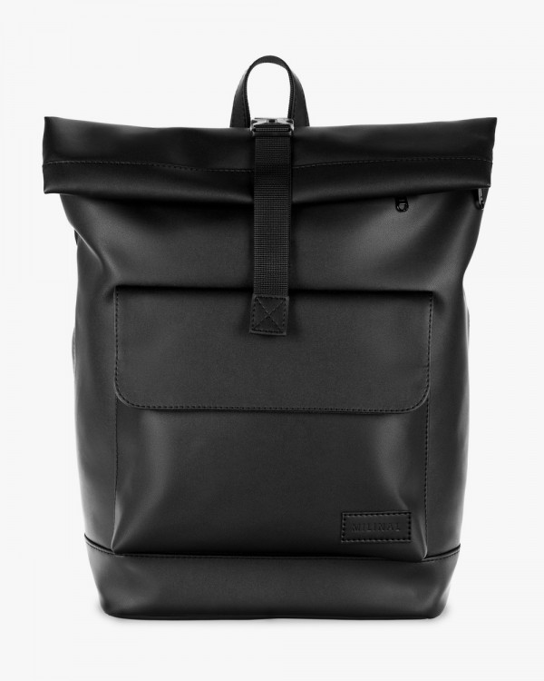 "ROLLTOP 2"ECO-LEATHER, BLACK