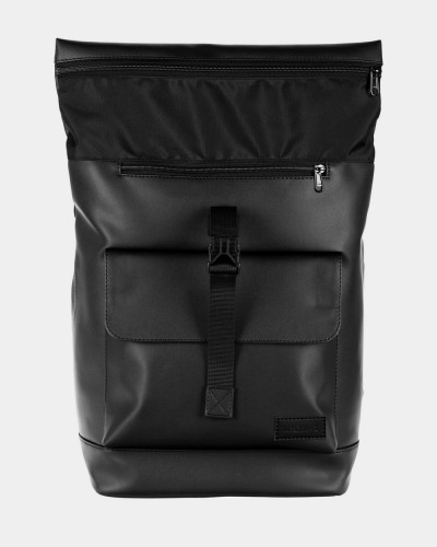 "ROLLTOP 2"ECO-LEATHER, BLACK