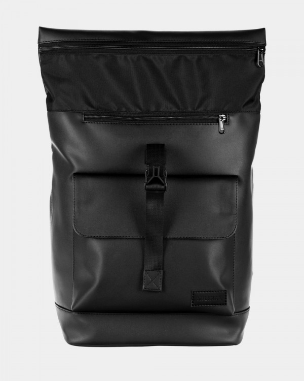 "ROLLTOP 2"ECO-LEATHER, BLACK