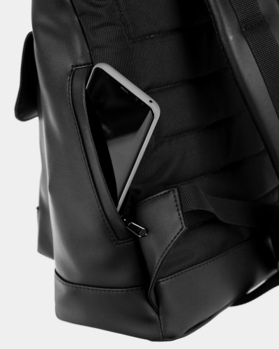 "ROLLTOP 2"ECO-LEATHER, BLACK