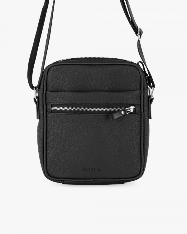 MESSENGER "LARGE" ECO LEATHER, BLACK