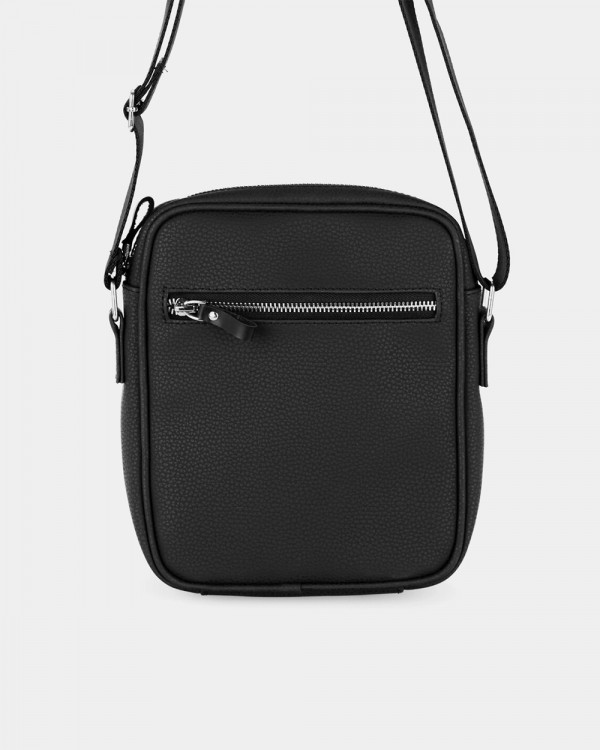 MESSENGER "LARGE" ECO LEATHER, BLACK