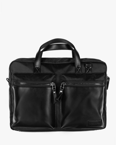 "SATCHEL" POLYESTER, BLACK