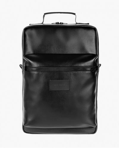 "CASPER" ECO-LEATHER, BLACK