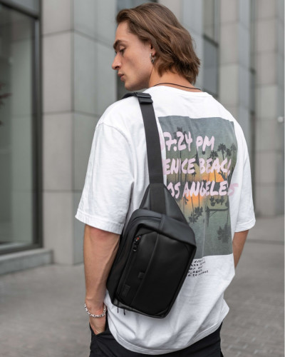 "HIP PACK LARGE" ÖKO-LEDER, SCHWARZ