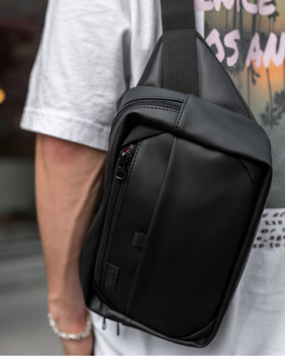 "HIP PACK LARGE" ÖKO-LEDER, SCHWARZ