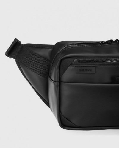 "HIP PACK LARGE" ECO-LEATHER, BLACK