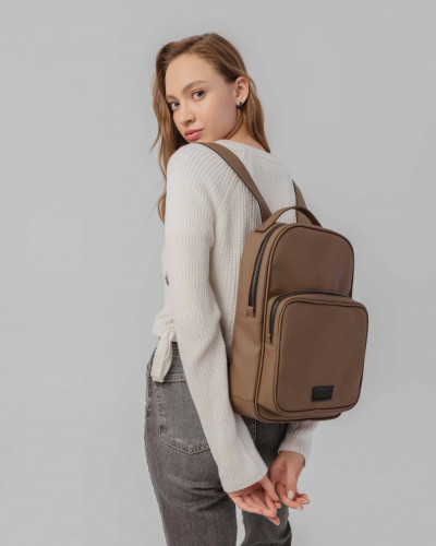 "MONO MINI" ECO-LEATHER,DARK BEIGE