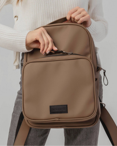 "MONO MINI" ECO-LEATHER,DARK BEIGE