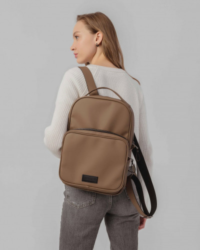 " MONO MINI" ECO-LEATHER, DARK BEIGE