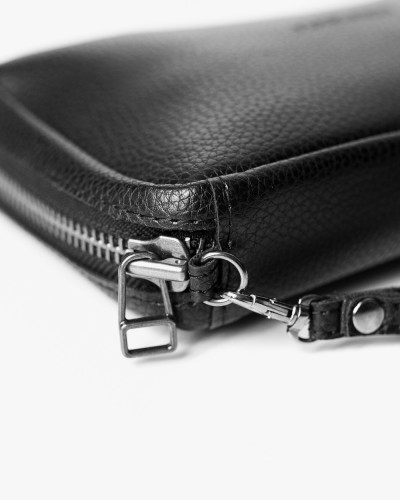 WALLET CLUTCH BLACK,MATTE