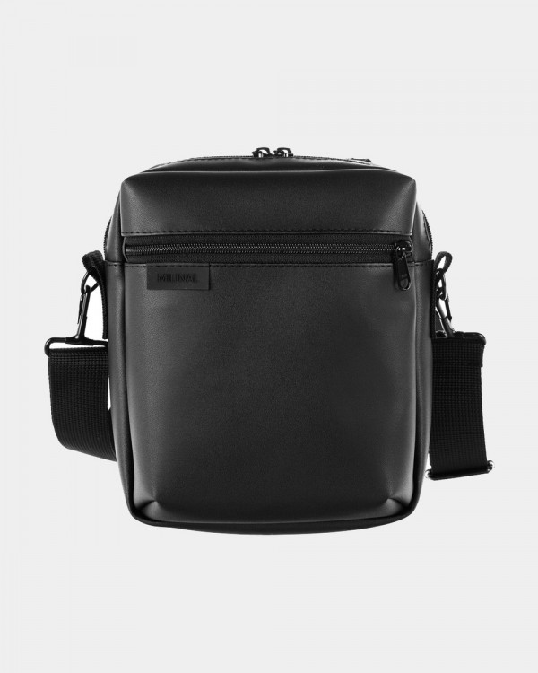 MESSENGER "DOPP" ECO LEATHER, BLACK