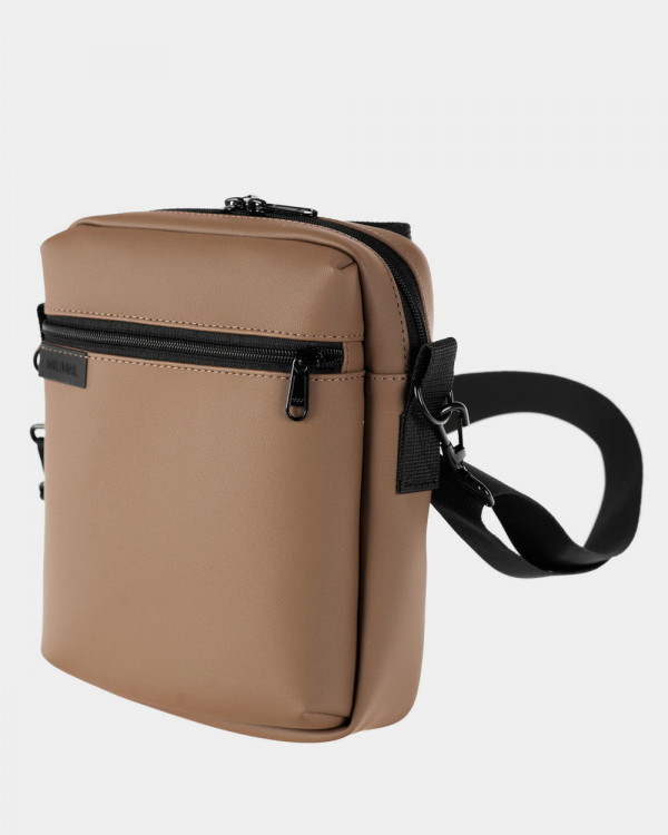 MESSENGER "DOPP" ECO-LEATHER,DARK BEIGE