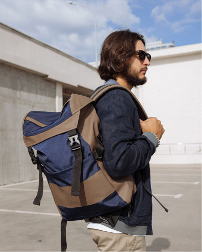 "TRAVELER"BLUE/BEIGE