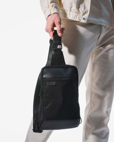 "SHUTTLE UNO BAG" POLYESTER, BLACK