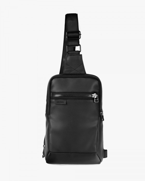 "SHUTTLE UNO BAG" ECO LEATHER, BLACK