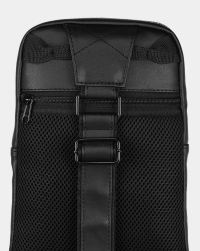 "SHUTTLE UNO BAG" ECO LEATHER, BLACK