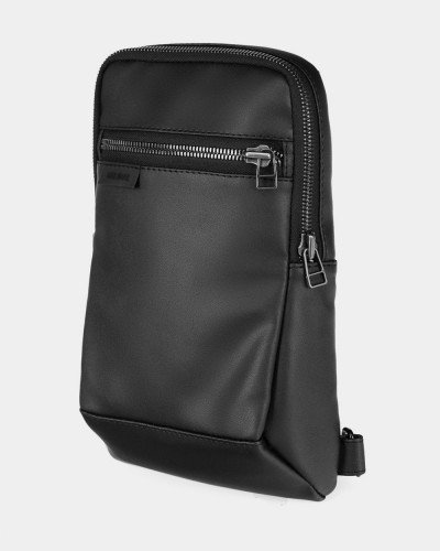 "SHUTTLE UNO BAG" ECO LEATHER, BLACK