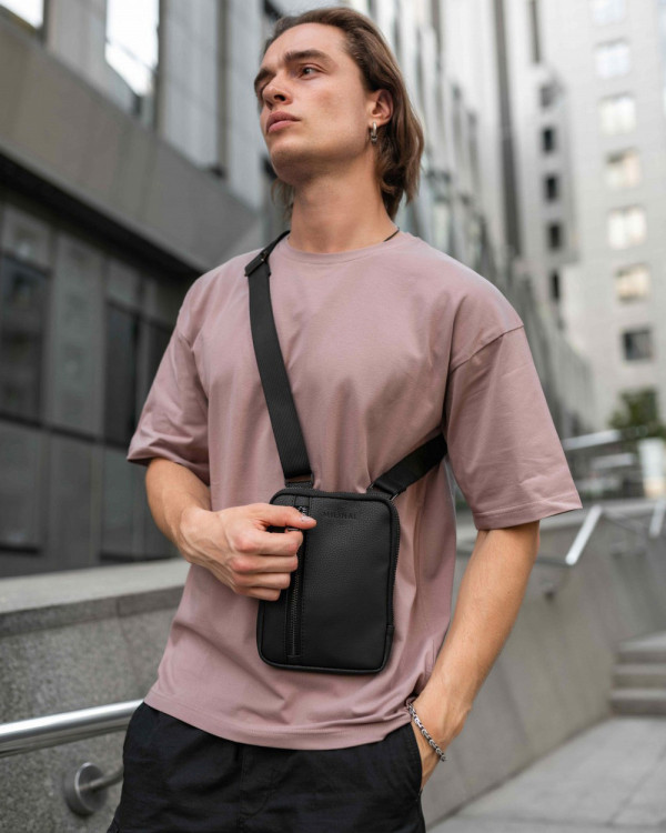 „WALLET BAG“ ÖKO-LEDER, SCHWARZ