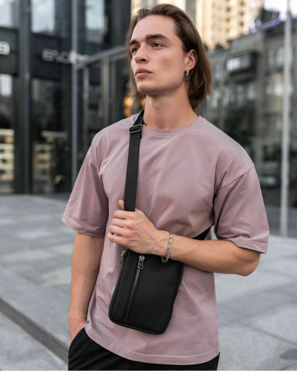 „WALLET BAG“ ÖKO-LEDER, SCHWARZ