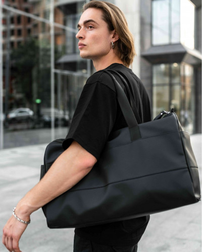 "BAREL BAG" ECO-LEATHER, BLACK