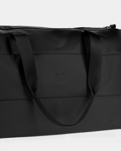 "BAREL BAG" ECO-LEATHER, BLACK