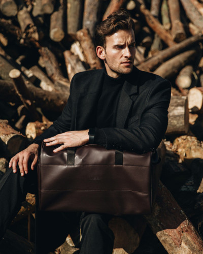 "BAREL BAG" ECO-LEATHER, BROWN