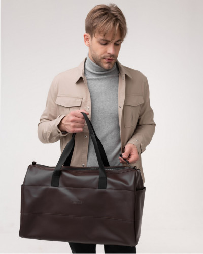 "BAREL BAG" ECO-LEATHER, BROWN