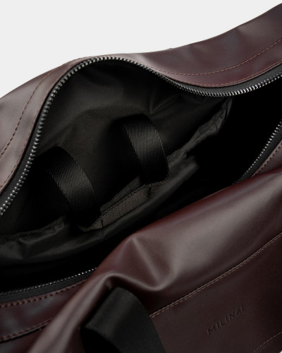 "BAREL BAG" ECO-LEATHER, BROWN