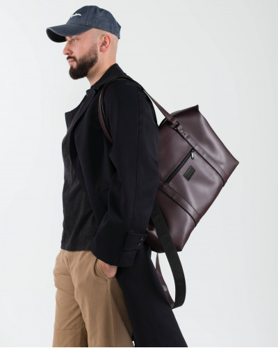 "UNIVERSAL BAG 01" ECO-LEATHER,BROWN