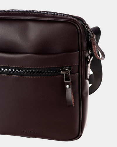 MESSENGER "LARGE" ECO-LEATHER,BROWN