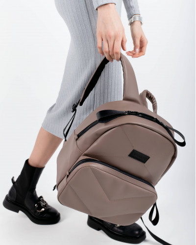 "CHROME MINI" ECO-LEATHER, BEIGE