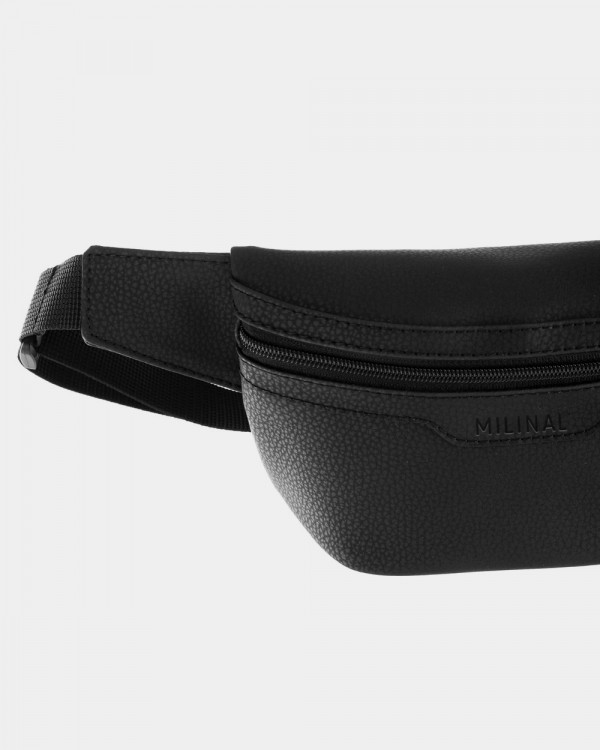 "SPLIT" ECO LEATHER, BLACK