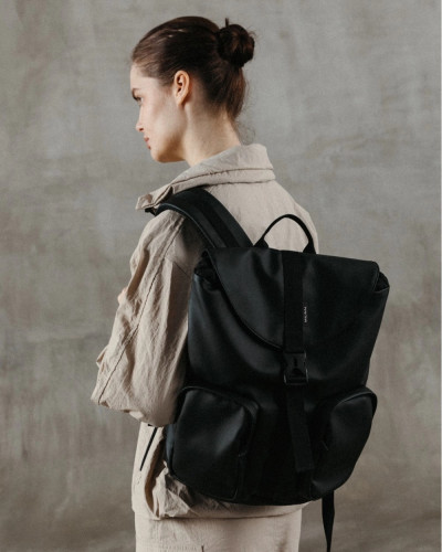 "AUDREY" ECO LEATHER, BLACK