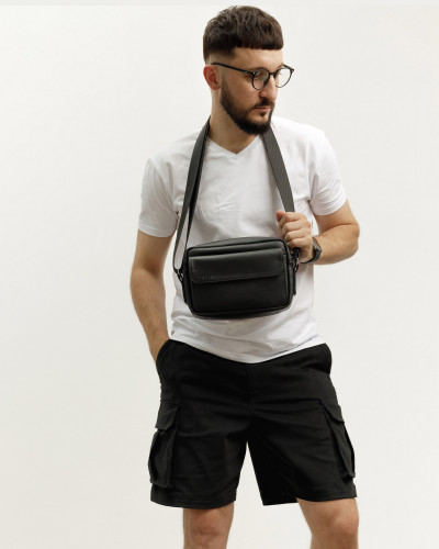 "JET LARGE" ECO LEATHER, BLACK