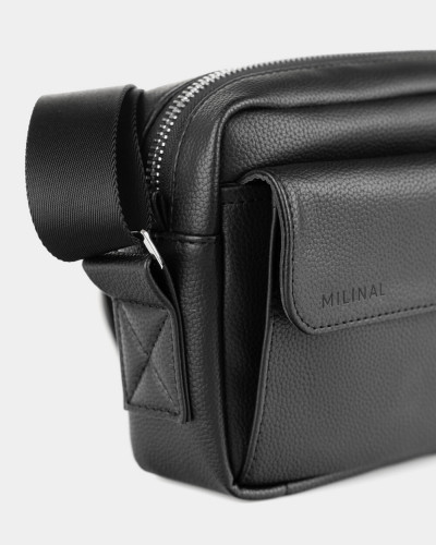 "JET LARGE" ECO LEATHER, BLACK