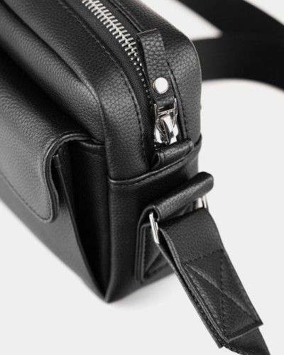 "JET LARGE" ECO LEATHER, BLACK