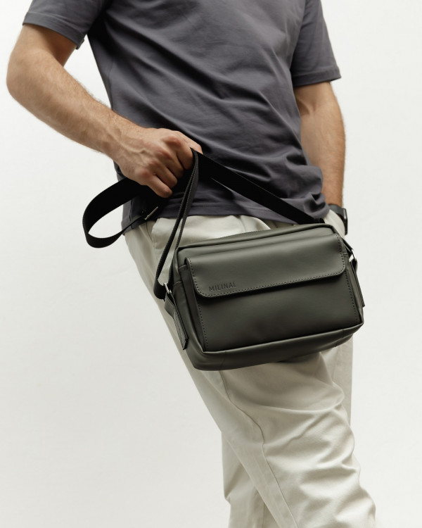 "JET LARGE" ECO LEATHER, GRAY